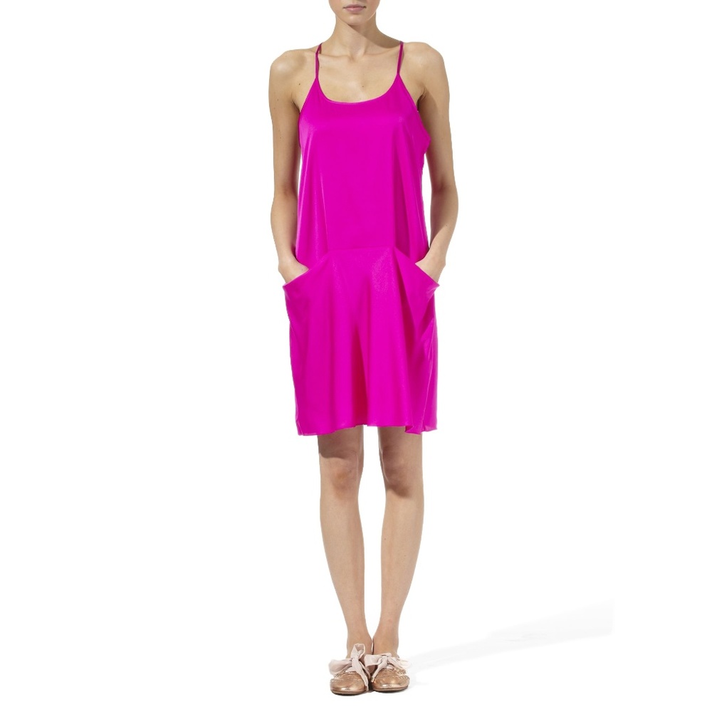 Theory Silk Alesandra Slip Dress with Pockets